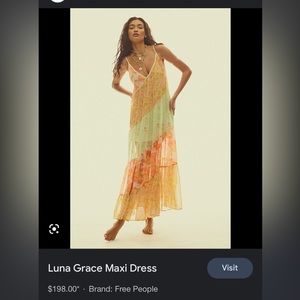 Free People NWT Luna Grace Maxi Dress Mango Combo / Xs